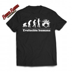 Playera evolución humana bateristas